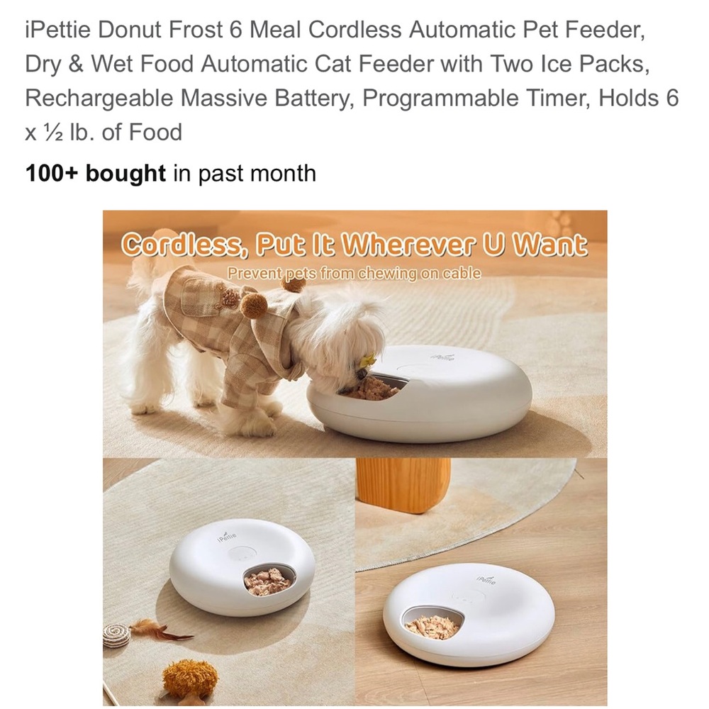 iPettie Automatic Pet Feeder - White - Picture 6 of 6